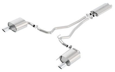 Borla Exhaust Borla Touring Cat Back 15-17 Ford Mustang 3.7L V6 MT/AT 2.25in Pipe 4in Single Round Rolled Tips 140586 