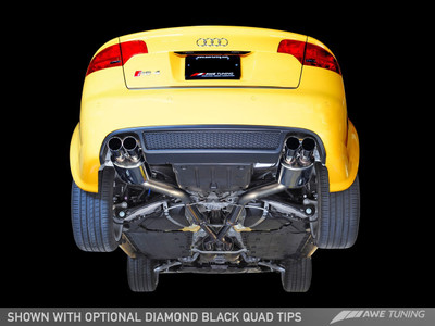 AWE Tuning 07-08 Audi B7 RS4 Touring Edition Exhaust - Diamond Black Tips 3015-43034