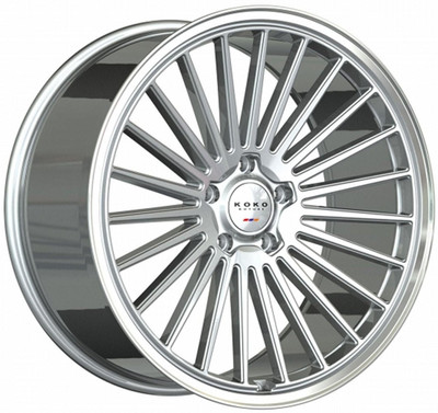Koko Kuture Wheels 24X9 Koko Kuture Parlato Silver Machine w/ Polished Lip (Flow Formed) 5x112 5x4.5/114.3 30mm 