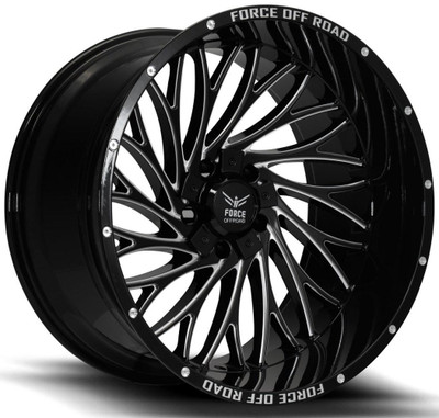 Force Off-Road Wheels 22x10 Force Off-Road F50 Gloss Black Milled 5x5.5/139.7 5x150 -12mm Force Off-Road Wheels 22x10 Force Off-Road F50 Gloss Black Milled 5x5.5/139.7 5x150 -12mm
