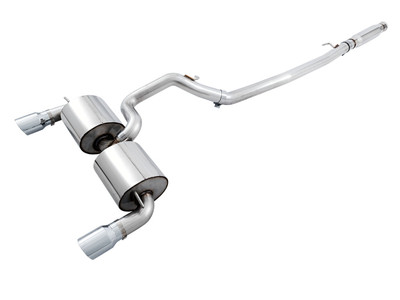 AWE Tuning 16-18 Ford Focus RS Touring Edition Cat-back Exhaust- Non-Resonated - Chrome Silver Tips 3015-32088