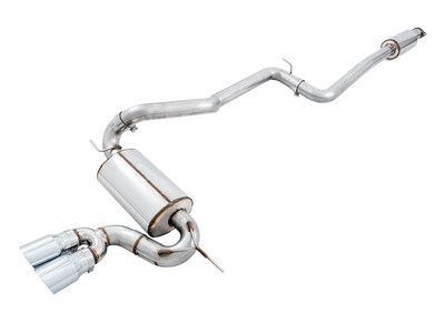 AWE Tuning 13-18 Ford Focus ST Touring Edition Cat-back Exhaust - Resonated - Chrome Silver Tips 3020-32038