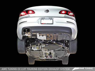 AWE Tuning 09-17 VW CC 2.0T Touring Edition Performance Exhaust - Diamond Black Tips 3015-23014