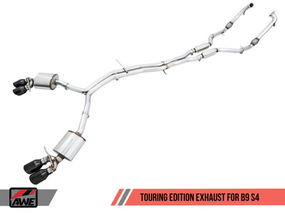 AWE Tuning 18-21 Audi B9 S4 Touring Edition Exhaust - Non-Resonated (Black 102mm Tips) 3010-43050 AWE Tuning 18-21 Audi B9 S4 Touring Edition Exhaust - Non-Resonated (Black 102mm Tips) 3010-43050