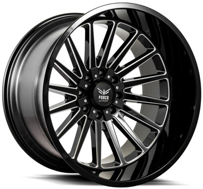 Force Off-Road Wheels 20x12 Force Off-Road F40 Gloss Black Milled (* May Require Trimming) 8x170 -44mm Force Off-Road Wheels 20x12 Force Off-Road F40 Gloss Black Milled (* May Require Trimming) 8x170 -44mm