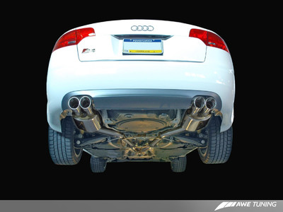 AWE Tuning 06-08 Audi B7 S4 Track Edition Exhaust - Polished Silver Tips 3020-42010