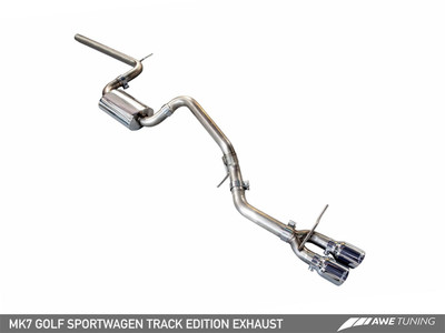 AWE Tuning 15-17 VW MK7 Golf SportWagen Track Edition Exhaust w/Chrome Silver Tips (90mm) 3020-22016 AWE Tuning 15-17 VW MK7 Golf SportWagen Track Edition Exhaust w/Chrome Silver Tips (90mm) 3020-22016