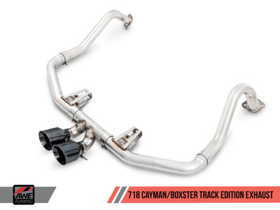 AWE Tuning 17-21 Porsche 718 Boxster / Cayman Track Edition Exhaust - Chrome Silver Tips 3010-32038