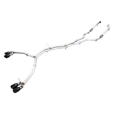 AWE Tuning 18-21 Audi B9 S4 3.0T Track Exhaust (Resonated for Perf. DP) 90mm - Chrome Silver Tips 3015-42108