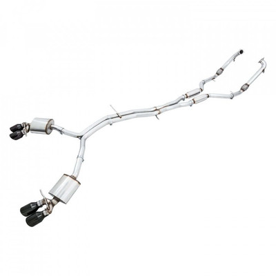 AWE Tuning 18-21 Audi B9 S4 Resonated For Performance Catalyst Touring Edition Exhaust w/ Carbon Fiber Tips 3015-45008 AWE Tuning 18-21 Audi B9 S4 Resonated For Performance Catalyst Touring Edition Exhaust w/ Carbon Fiber Tips 3015-45008
