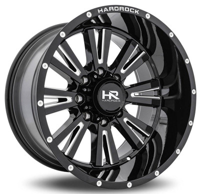 Hardrock Off-Road Wheels 20x12 Hardrock Off-Road H503 Spine Xposed Gloss Black Milled (* May Require Trimming) 5x5.5/139.7 -44mm  Hardrock Off-Road Wheels 20x12 Hardrock Off-Road H503 Spine Xposed Gloss Black Milled (* May Require Trimming) 5x5.5/139.7 -44mm