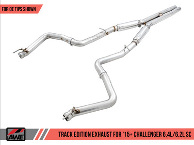 AWE Tuning 15-21 Dodge Challenger 6.4L/6.2L Supercharged Track Edition Exhaust - Use Stock Tips 3015-11050
