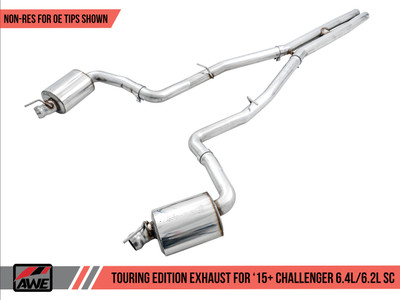 AWE Tuning 15-21 Dodge Challenger 6.4L/6.2L SC Resonated Touring Edition Exhaust - Use Stock Tips 3015-11052 AWE Tuning 15-21 Dodge Challenger 6.4L/6.2L SC Resonated Touring Edition Exhaust - Use Stock Tips 3015-11052