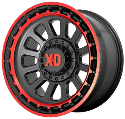 XD Series Wheels (Clearance - No Returns) 17x9 XD Series XD856 Omega Satin Black Machined Lip w/ Red Tint 6x135 6x5.5/139.7 -12mm 