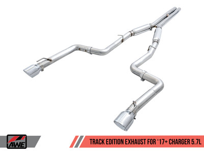 AWE Tuning 17-22 Dodge Charger 5.7L Track Edition Exhaust - Diamond Black Tips 3015-33134