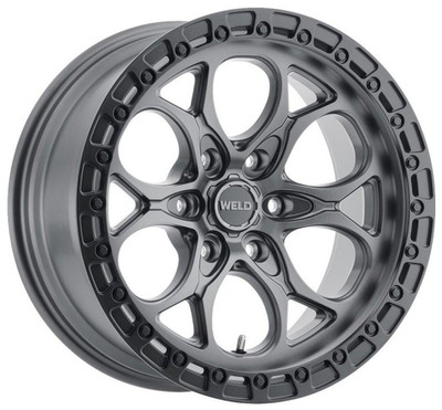 Weld Off-Road Wheels 18x9 Weld Off-Road Ledge W107 Satin Gunmetal w/ Satin Black Lip (Rotary Forged) 6x135 -12mm 