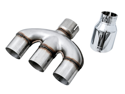 AWE Tuning 17-20 Honda Civic Si 1.5L Turbo Dual-to-Triple Tip Conversion Kit - Chrome Silver Tip 3810-52018 AWE Tuning 17-20 Honda Civic Si 1.5L Turbo Dual-to-Triple Tip Conversion Kit - Chrome Silver Tip 3810-52018