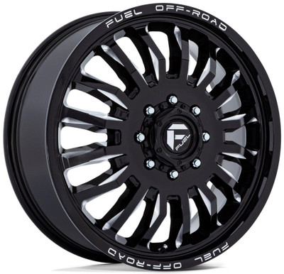 Fuel Off-Road Wheels 22X8.25 Fuel Off-Road ARC Gloss Black Milled Dually Front D868 8X6.5/165 104MM 121.5 C.B. Fuel Off-Road Wheels 22X8.25 Fuel Off-Road ARC Gloss Black Milled Dually Front D868 8X6.5/165 104MM 121.5 C.B.