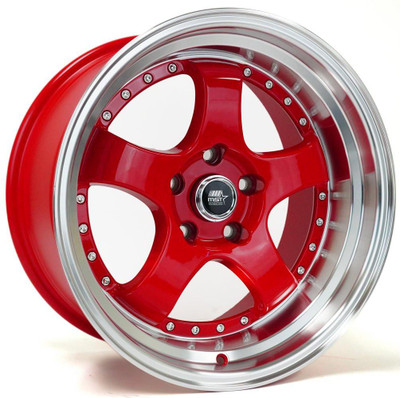 MST Wheels 18x8.5 MST MT07 Red w/ Machined Lip 5x4.5/114.3 20mm MST Wheels 18x8.5 MST MT07 Red w/ Machined Lip 5x4.5/114.3 20mm
