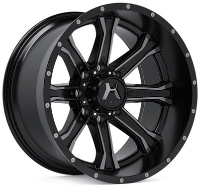 Hartes Metal Wheels 22x12 Hartes Metal Off-Road Strike Satin Black Milled w/ Dark Tint (* May Require Trimming) 8x170 -44mm Hartes Metal Wheels 22x12 Hartes Metal Off-Road Strike Satin Black Milled w/ Dark Tint (* May Require Trimming) 8x170 -44mm