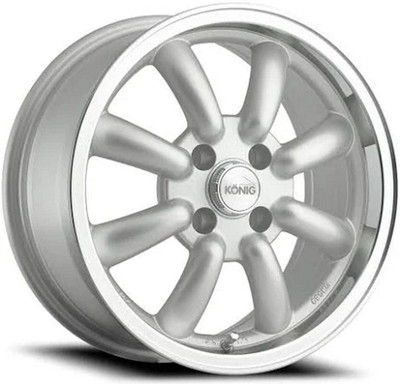 Konig Wheels 15X7 Konig Rewind Silver w/ Machined Lip 4x100 20mm 