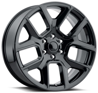 Factory Reproductions Replica Wheels (Clearance - No Returns) 24x10 Dodge Ram 1500 Replica Wheel Gloss Black FR76 (5 Lug) (While Supplies Last) 5x5.5/139.7 25mm 
