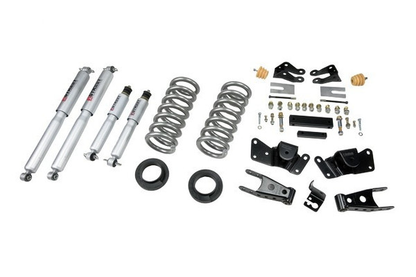 Belltech LOWERING KIT WITH SP SHOCKS 97-00 C2500 / C3500 2WD (Crew Cab) & 97-00 C3500 2WD SINGLE WHEEL 8-LUG & 97-00 C3500 Crew Cab. and Dually (8' Bed) 715SP