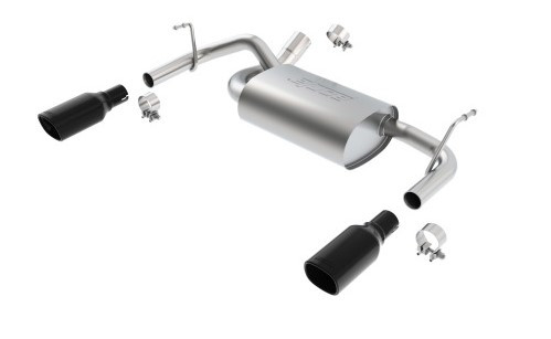 Borla 12-16 Jeep Wrangler 3.6AT/MT 4WD 2+4DR S/ SQ /RL/AC SR 2.5in, 2in Tip 3.5 sqx8 Black Chrome 11834BC