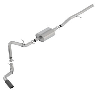 Borla 2019 Silv/Sierra C/B Exh S-Type 1500 5.3L V8 EC STB(78.8) CC SB(69.3) 147.4 WB Blk Chrome Tip 140794BC