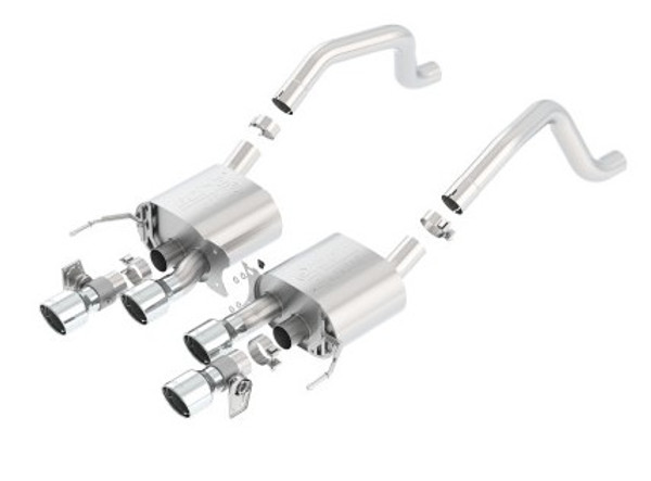 Borla 15 Chevy Corvette C7 ZO6 6.2L w/o AFM w/ NPP ATAK Quad RD RL IC Tips Center Rear Exit Exh 11903