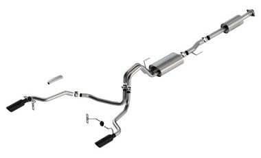 Borla F-150 2021 2.7L/3.5L 4dr CC SB EC STB Lar/KingR/Plnm/LTD 3/2.25 SRE CB Touring BLK CHR Tips 140862BC