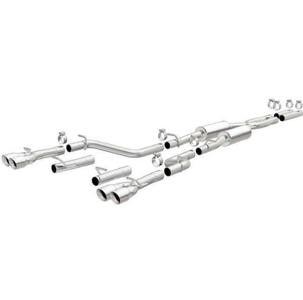 MagnaFlow Cat-Back, SS, 2.5in, Quad Split Rear 3.5in Tip 15-22 Dodge Challenger 3.6L V6 19217