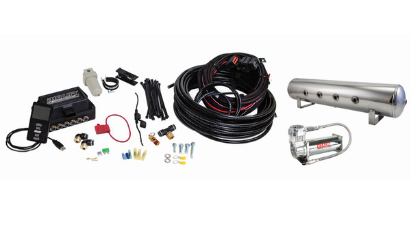 Air Lift Performance 3P (1/4 Air Line 4 Gal 7-Port  Polished Aluminum Tank VIAIR 444C Comp) 27784