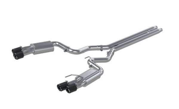 MBRP 18-22 Ford Mustang GT 5L T304 SS 3in Cat-Back Dual Rear w/4in Quad Carbon Fiber Tips (Street) S72053CF