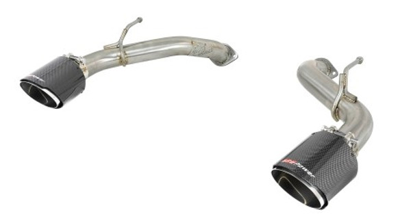 aFe Takeda 2.5in 304 SS Axle-Back Exhaust w/ Carbon Fiber Tips 16-19 Infiniti Q50 V6-3.0L (tt) 49-36130NM-C
