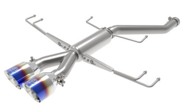 aFe Takeda 2.5in 304SS Axle-Back Exhaust System 17-19 Honda Civic Type R L4-2.0L (t) - BL Flame Tip 49-36626-L