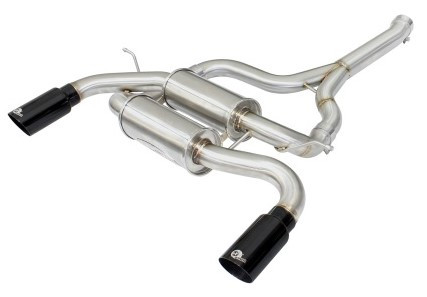 aFe MACHForce XP SS-304 Black Tip 2.5in Dia Axle Back Exhaust 12-15 BMW 335i (F30) 3.0L (t) 49-36325-B