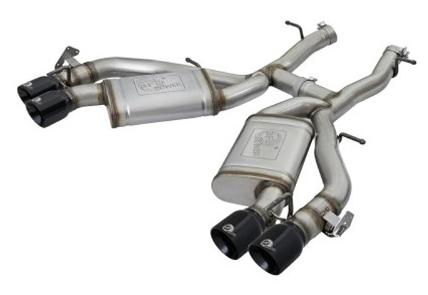 aFe MACHForce XP 3in 304 SS Axle-Back Exhaust Dual Exhaust (NPP) w/ Black Tips 16-17 Camaro SS V8 49-34068-B