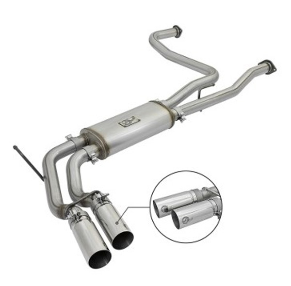 aFe Rebel Series 3in SS Cat-Back Exhaust System w/ Polished Tip 04-15 Nissan Titan V8 5.6L 49-46124-P