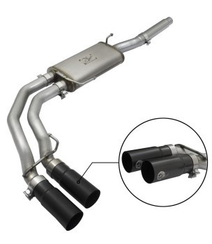 aFe Rebel Exhausts Cat-Back SS Ford F-150 04-08 V8 4.6/5.4L w/ Black Tips 49-43079-B