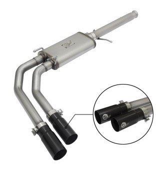 aFe Rebel Series CB 3in Middle Side Exit SS Exht w/ Black Tips 09-16 Chevy Silverado/GMC Sierra 1500 49-44062-B