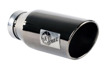 aFe MACHForce XP Exhausts Tips SS-304 EXH Tip 4In x 6Out x 15L Bolt-On (blk chrome) 49-92018-BC