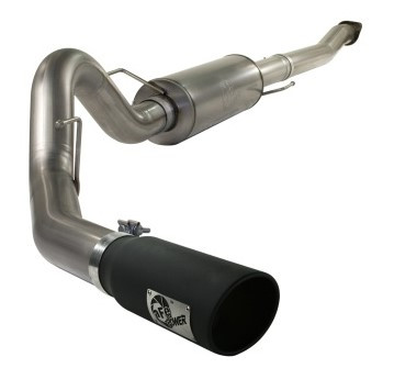 aFe MACHForce XP Exhaust Cat-Back SS-409 4in Black Tip 11-12 Ford F-150 EcoBoost V6-3.5L (tt) 49-43041-B