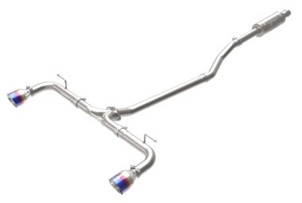aFe Takeda 2-1/2in 304 SS Cat-Back Exhaust w/ Blue Flame Tips 14-18 Mazda 3 L4 2.0L/2.5L 49-37015-L