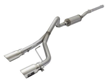 aFe Rebel Series CB 2.5in Dual Center Exit SS Exhaust w/ Polish Tip 07-15 Jeep Wrangler 3.6L/3.8L V6 49-48056-P