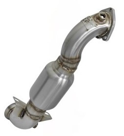 aFe 09-13 MINI Cooper S (R56) L4 1.6L (t) Twisted Steel Down Pipe 2-1/2in 304 Stainless Steel w/ Cat 48-36318-1HC