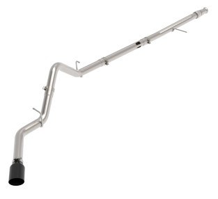 aFe Large Bore-HD 3in 409SS DPF-Back 20-21 GM Trucks L6-3.0L (td) LM2 - Black Tip 49-44128-B