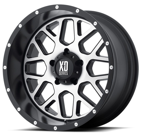(Clearance - No Returns) 20x10 XD Series XD820 Grenade Satin Black w/ Machined Face 6x135 -24mm