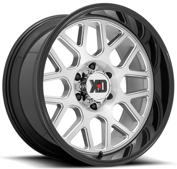 (Clearance - No Returns) 22x12 XD Series XD849 Grenade 2 Brush Milled w/ Black Lip (* May Require Trimming) 6x5.5/139.7 -44mm