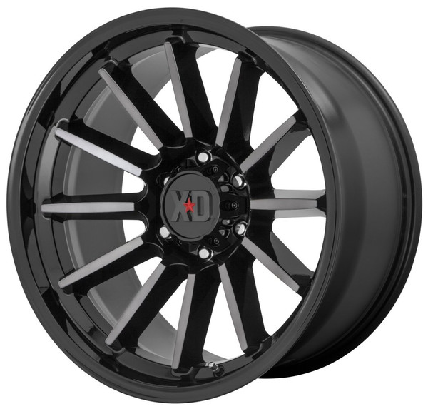 (Clearance - No Returns) 17x9 XD Series XD855 Luxe Gloss Black Machined w/ Grey Tint 6x135 18mm